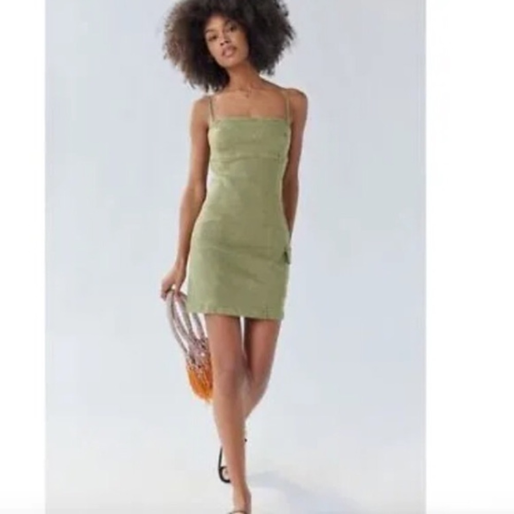 Strappy Olive Mini Dress - Sleek Summer Staple